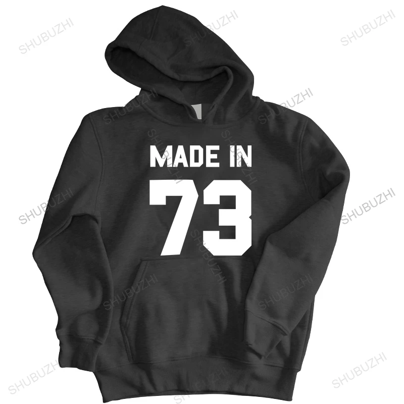 

men autumn hoodie black hoody Made In '73 - Mens hoodie - 48rd Birthday - Present - Gift -1973 brand men autumn hoodie