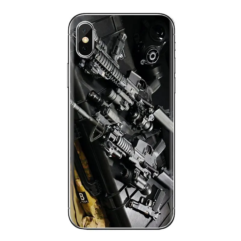 ТПУ чехлы Винтовки Оружие пули шаблон для huawei Honor 7X V10 6C V9 6A Play 9 mate 10 Pro Y7 Y5 P8 P10 Lite Plus