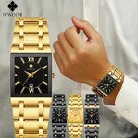 relogio masculino wwoor gold black watches mens quartz waterproof wristwatches for men fashion business square casual clock male