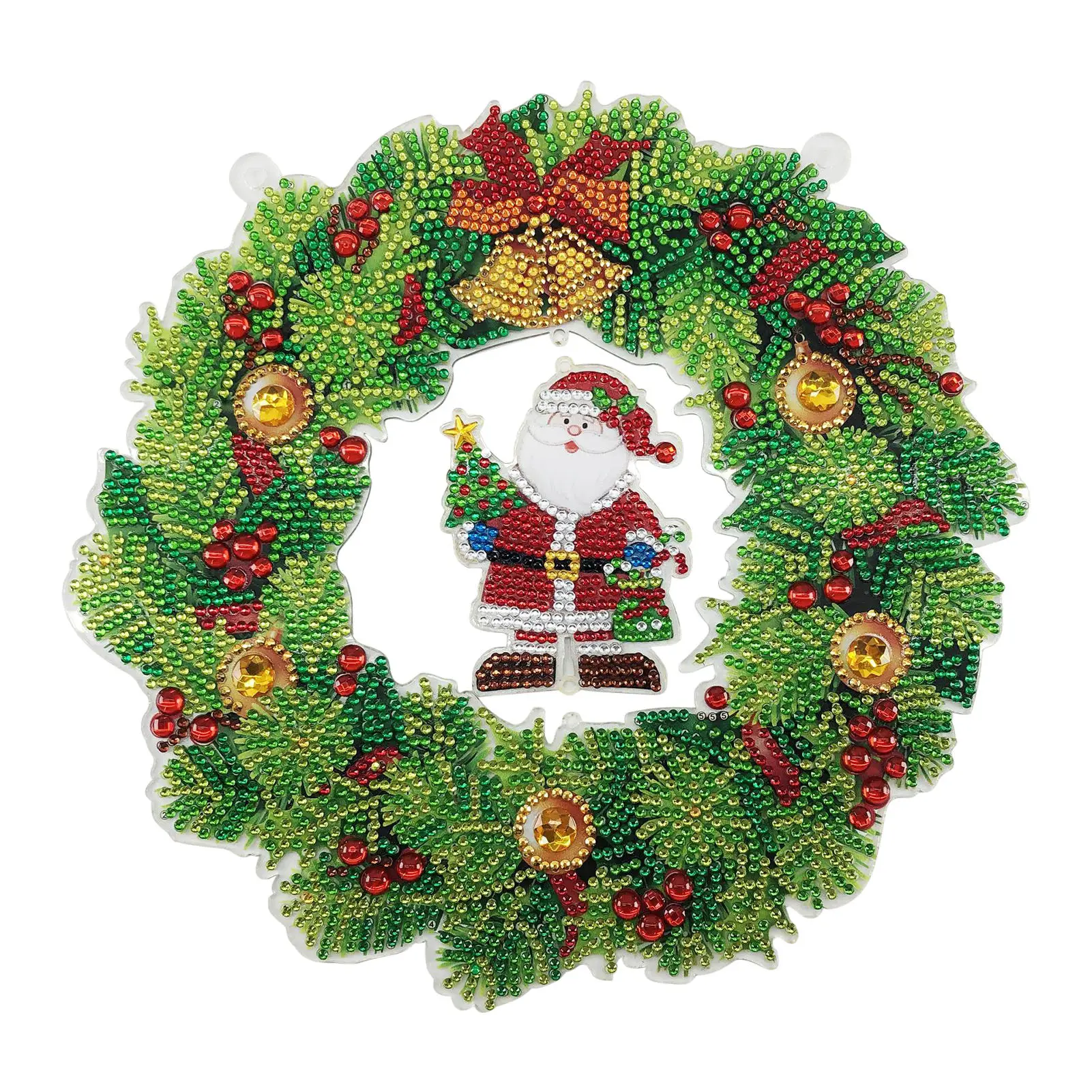 

DIY 5D Diamond Painting Cartoon Santa Claus Full Round Drill Diamond Embroidery Christmas Wreath Home Door Windows Decor Kits