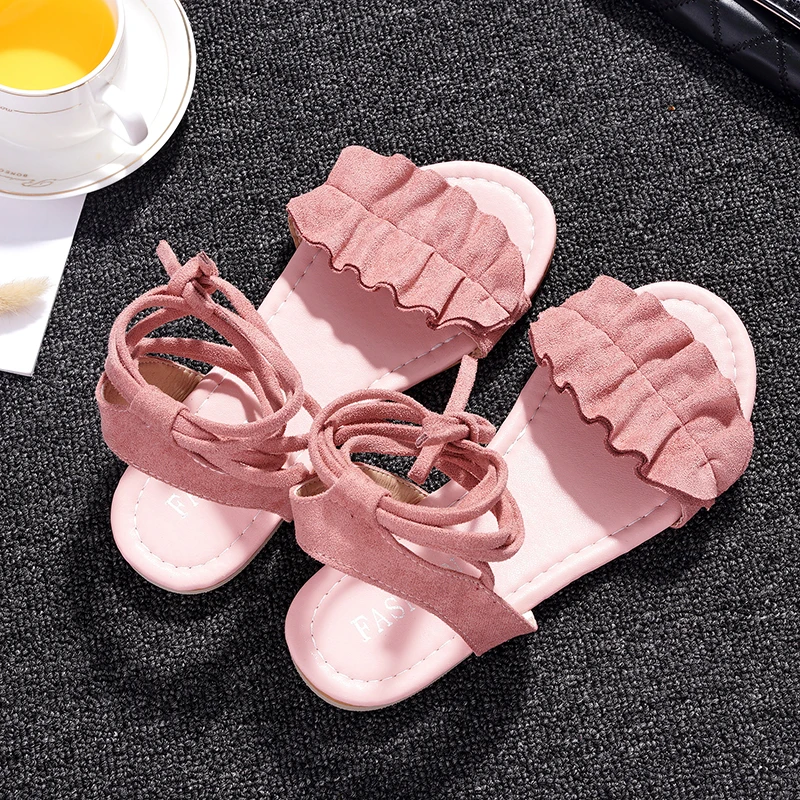 

Wertzk 2018 Women Gladiator Sandals Lace Up Flat Heels Shoes Fashion Women Ankle Strap Summer Sandals zapatos mujer drop L095