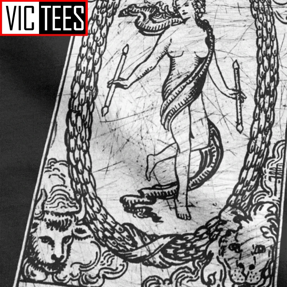 Men The World Tarot Card Major Arcana Fortune Telling Occult T Shirt 2020 Cotton Clothes Casual T-Shirt | Мужская одежда