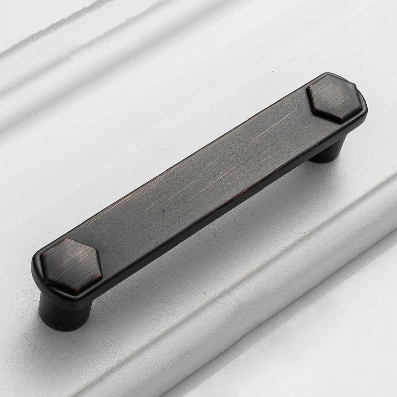 Винтажные черные/кофейные дверные ручки из цинкового сплава для кухонного шкафа