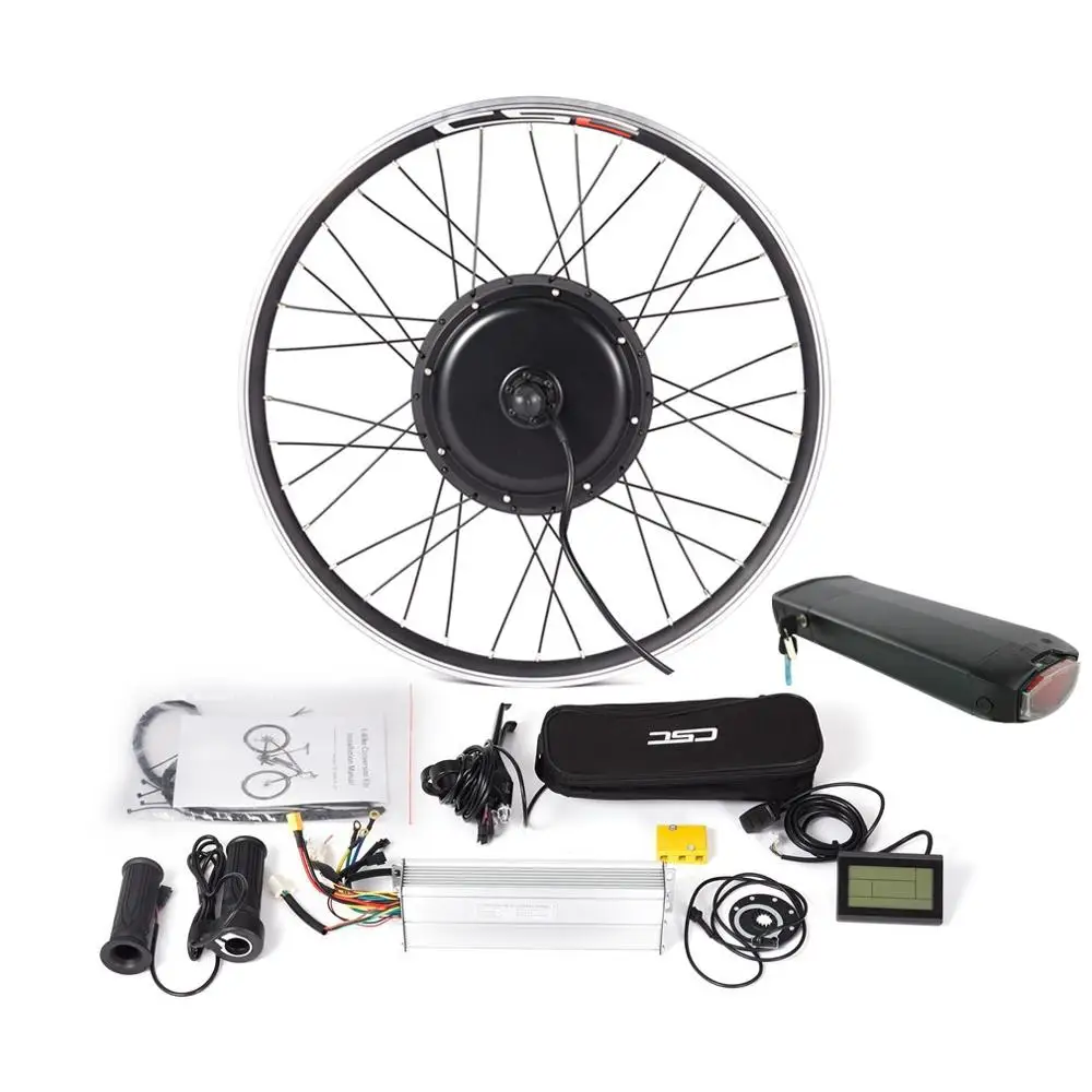 Front Kit Battery 36V 250W MTB E-bike Conversion Kit with Brushless Hub Motor LCD3 Display+36V 10Ah Lithium Battery+Double Layer Luggage Rack - Цвет: Front Kit Battery