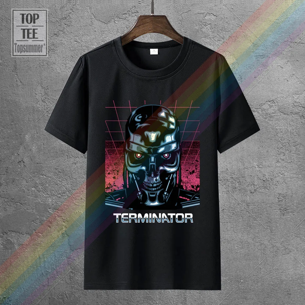 

Мужские Забавные футболки рисунок по фильму «Терминатор», уличная футболка в стиле хип-хоп, крутая футболка с логотипом, футболки с коротки...
