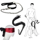 Секс-игрушки для пар, фетиш, БДСМ, бондаж, эротический ошейник, поводок, стальная цепочка, ограничители, набор игр для взрослых, наручники для шеи, секс-шоп