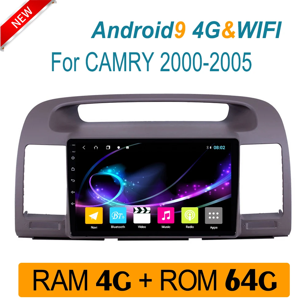 Автомобильный DVD плеер ROM64G с 4 граммами для TOYOTA camry 2000 2001 2005 Центральная