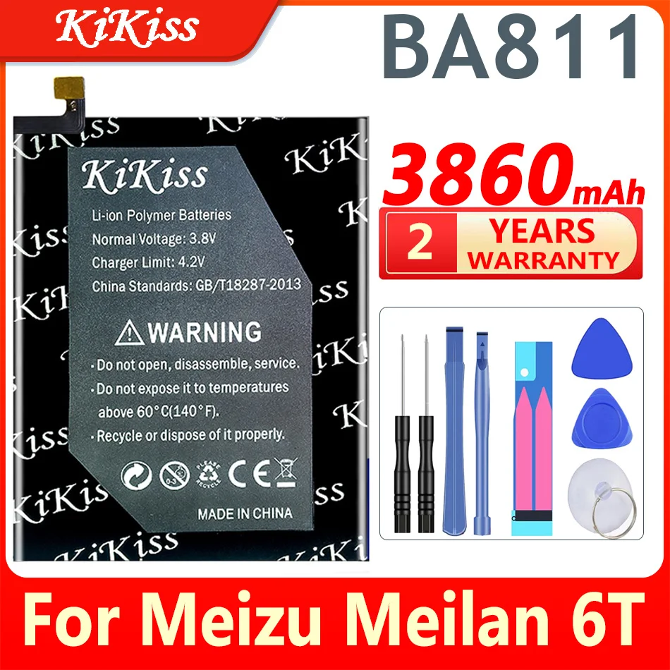 

Аккумулятор KiKiss 3860 мАч BA811 для Meizu Meilan 6T m6T M811H M811Q + Подарочные инструменты