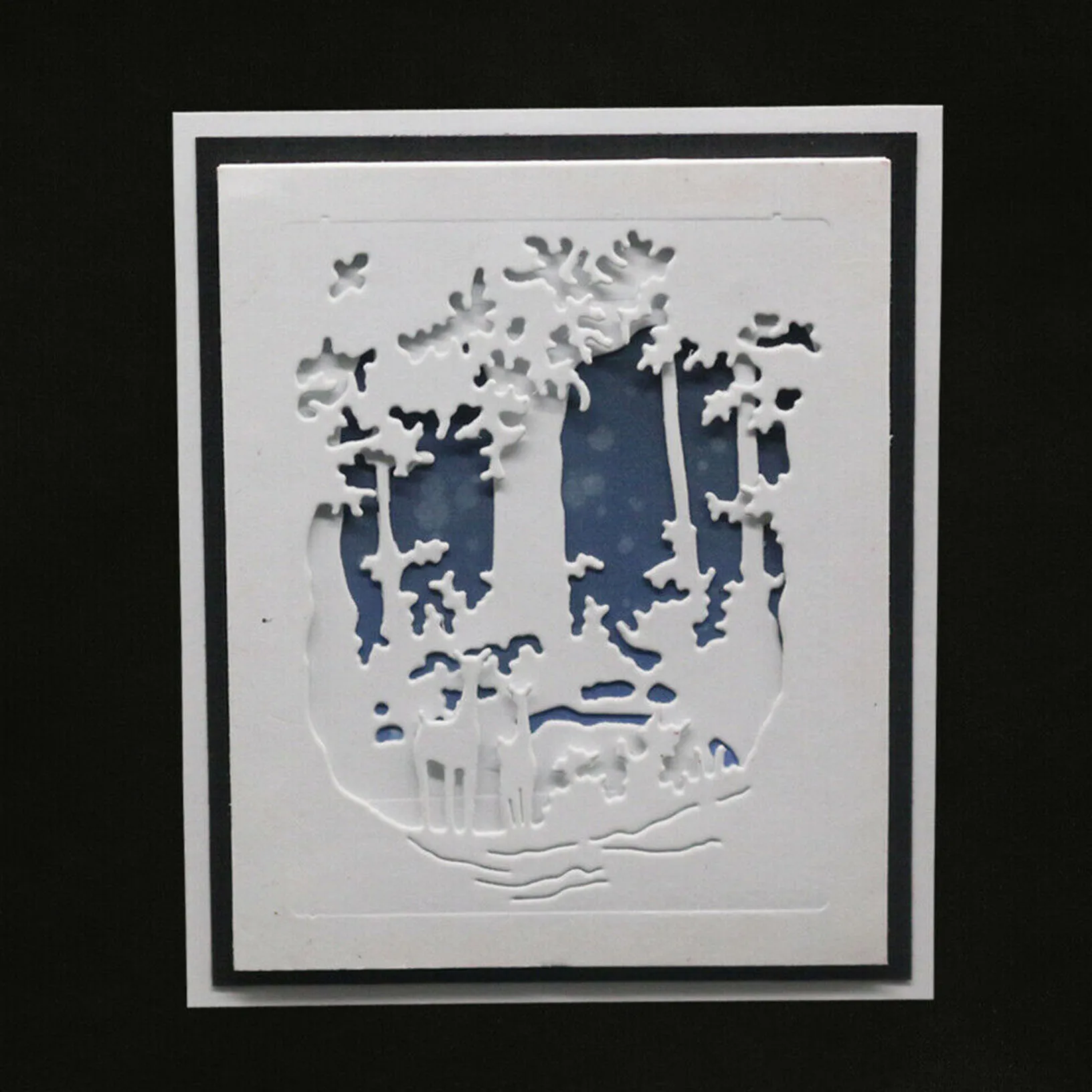 Шаблон для высечки рождественское Лось дерево лесной скраб День рождения