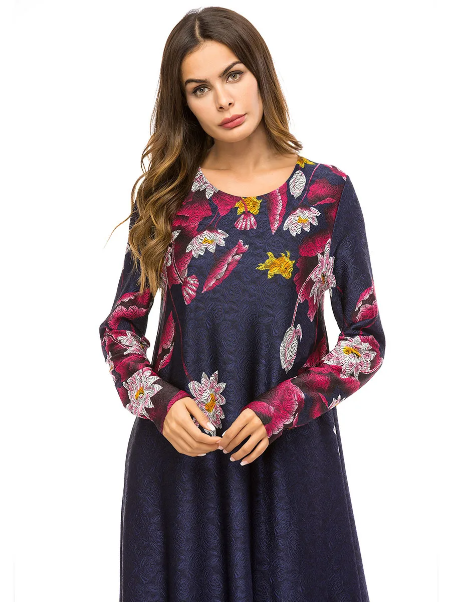 Abaya Дубай мусульманское платье Abayas для женщин Турецкий Бангладеш цветы принт