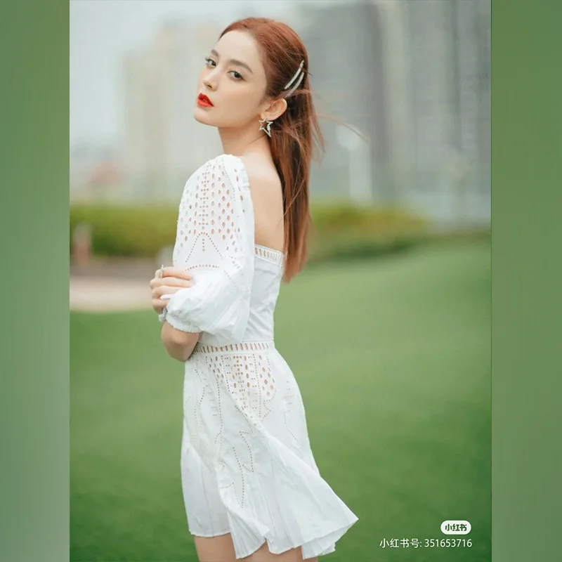 

Star's small women's dress French white dress 2021 new temperament hip skirt summer