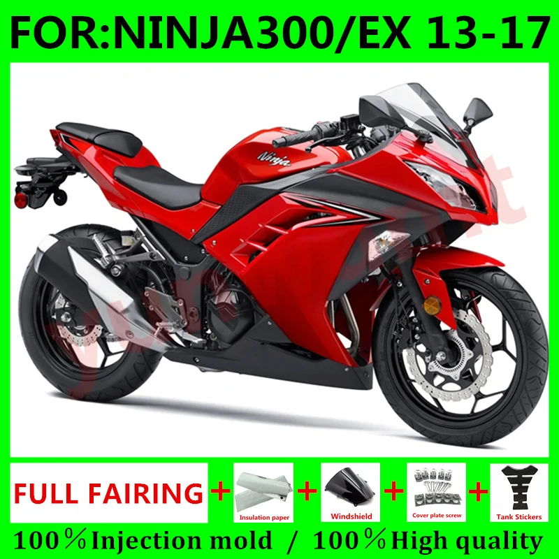 

Motorcycle ABS Injection Mold 100％ fairings Kit fit For Kawasaki NINJA300 Ninja EX 300 12 13 14 15 16 17 Fairing set red black