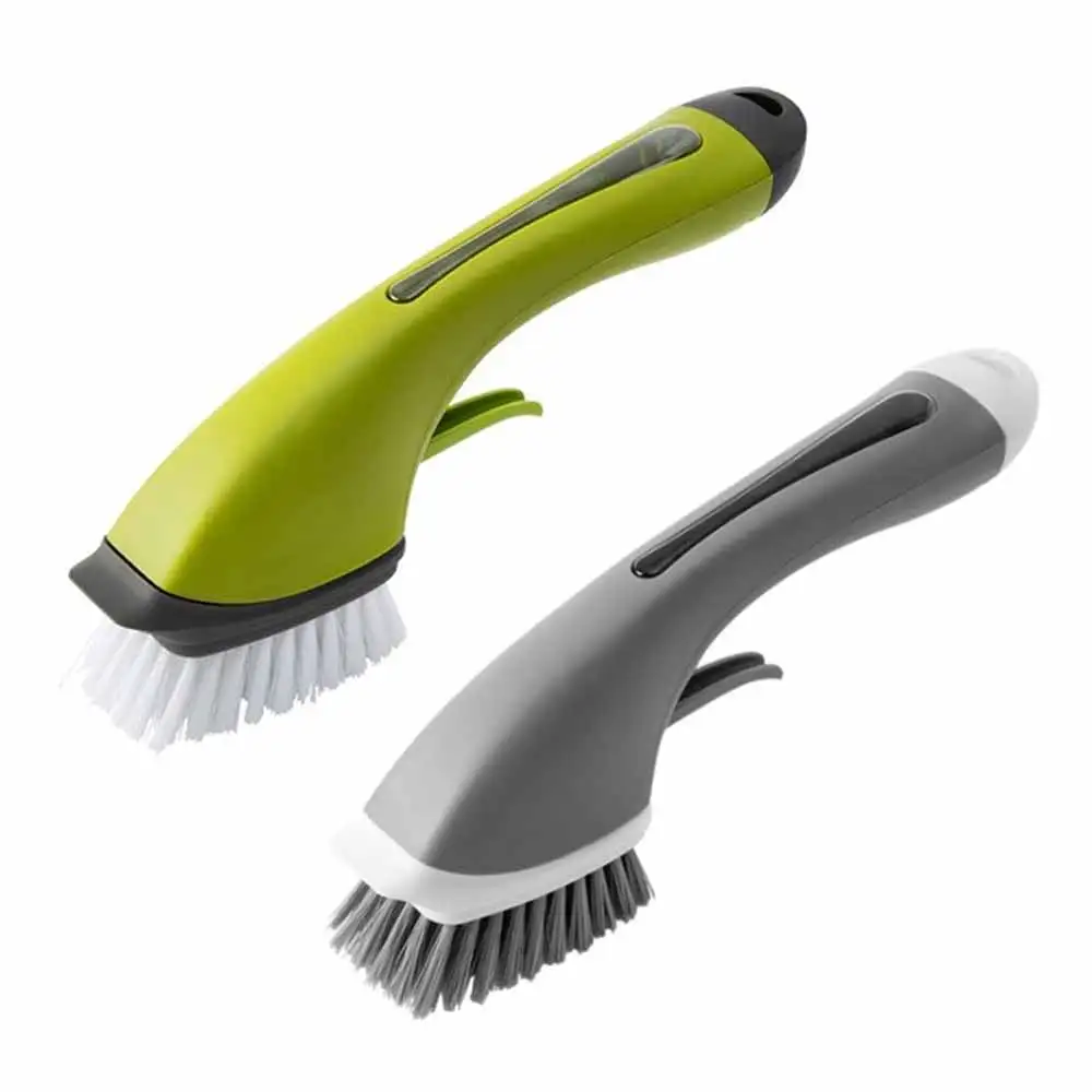 

Kitchen Liquid Filling Cleaning Brush Automatic Add Detergent Water Reusable Household Long Handle Brush for Wash Dish and Pot