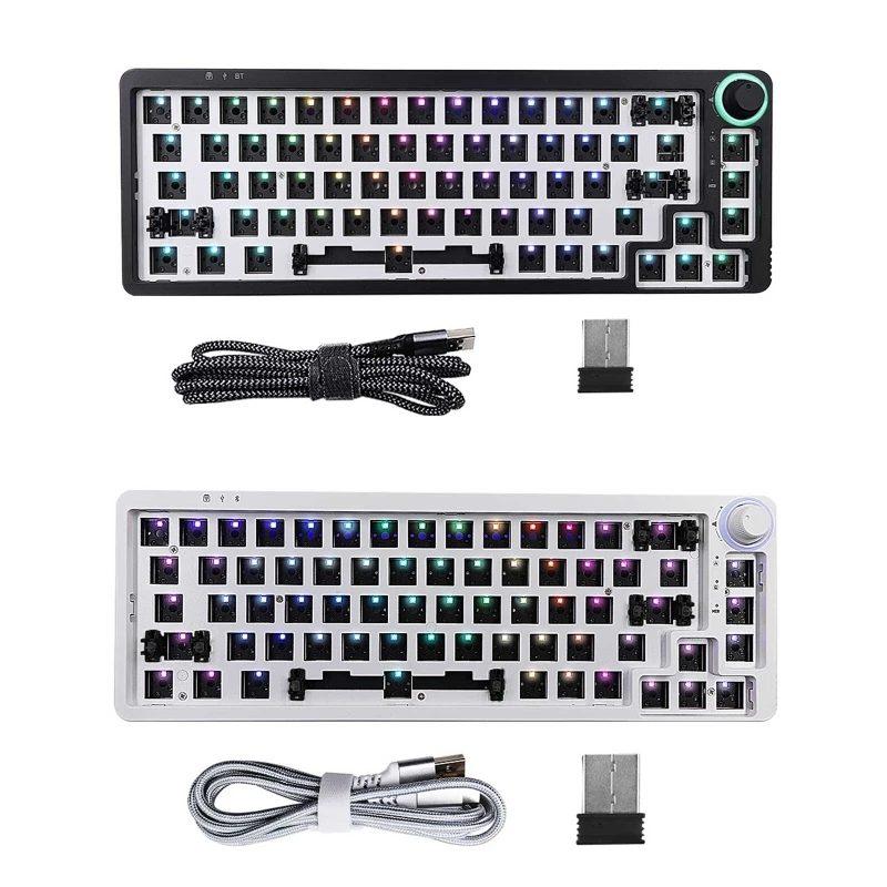 

Механическая клавиатура со сваркой, Игровая клавиатура RGB «сделай сам» с 68 клавишами, с возможностью замены места