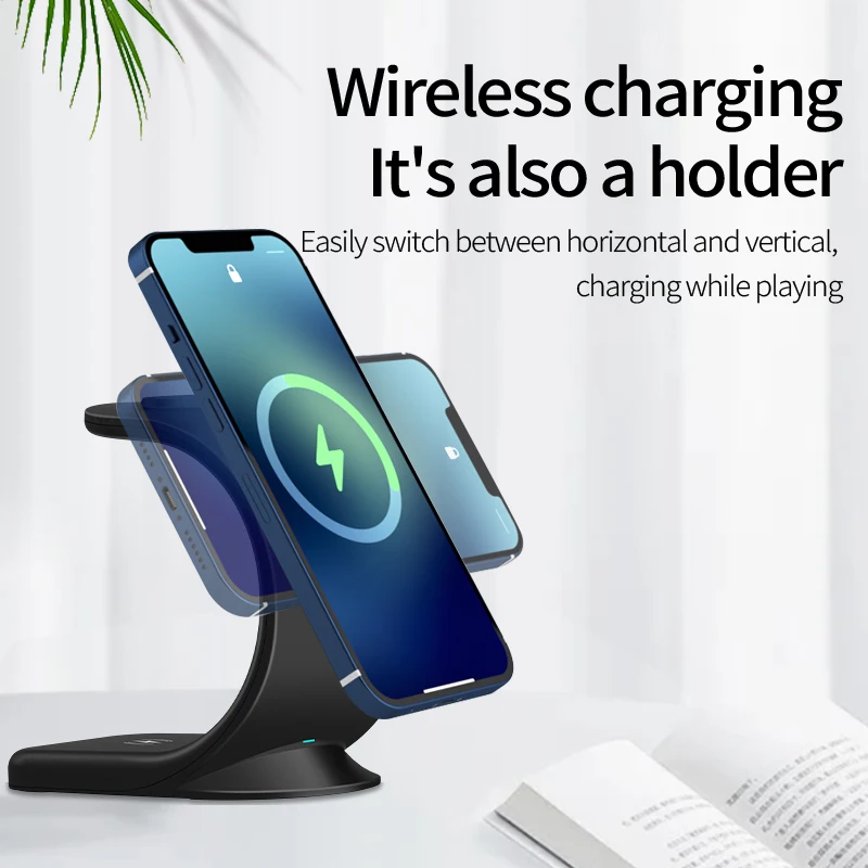 15w magnetic wireless charger 3in1fast charging station for iphone 13 12 11 pro xs max xr x 8 apple watch se 6 5 4 3 airpods pr free global shipping