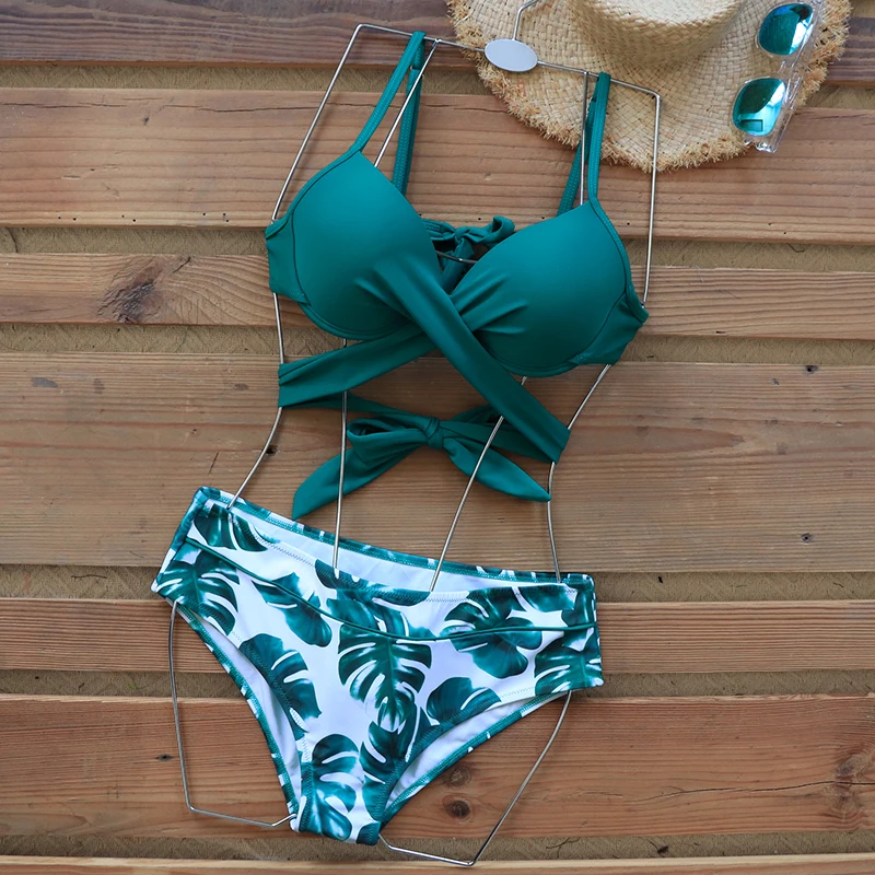 Женский купальник бикини Riseado с эффектом пуш ап в полоску бразильском стиле