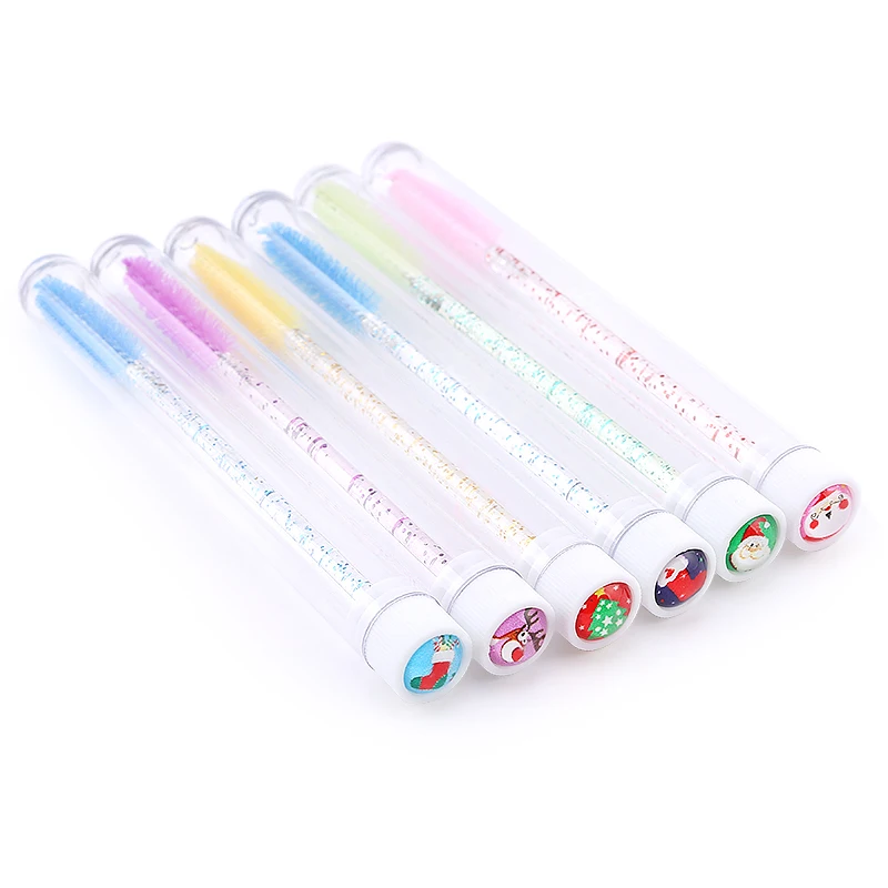 Christmas Drill Reusable Eyebrow Brush Tube Disposable Eyelash Eyebrow Brush Makeup Brushes Lash Accesories Replace Dust-proof