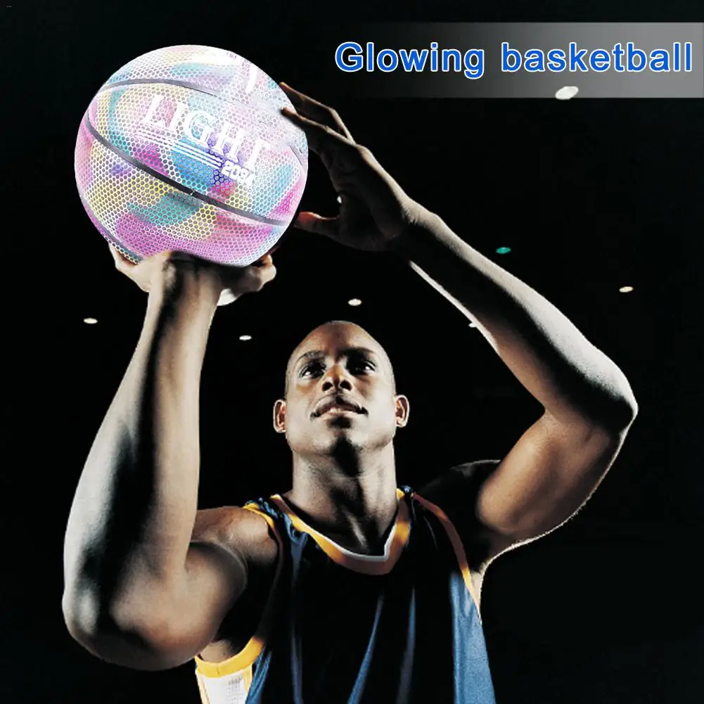 Светящийся уличный резиновый баскетбольный мяч из ПУ резины люминесцентный