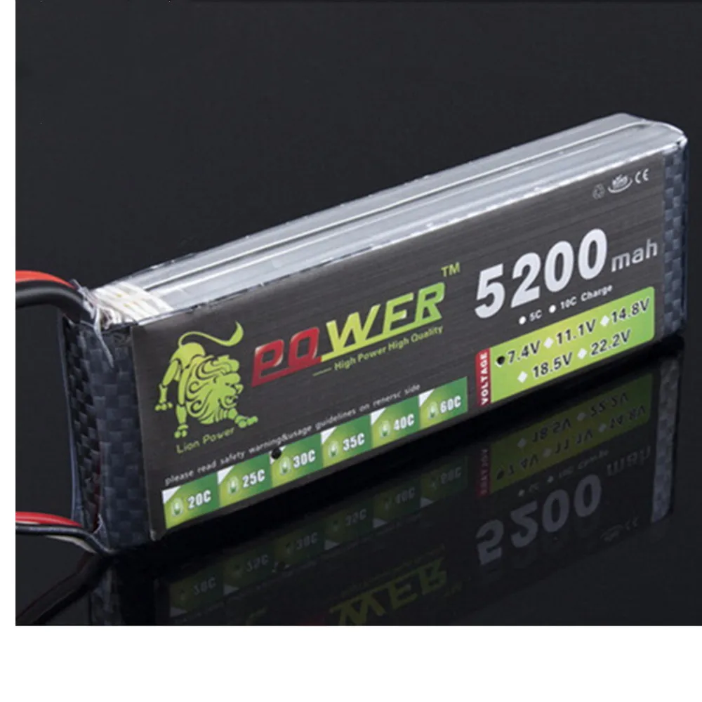 Lion power 7 4 V 5200mAh оптовая продажа с фабрики модель самолета v 25C до 30C литий-полимерный