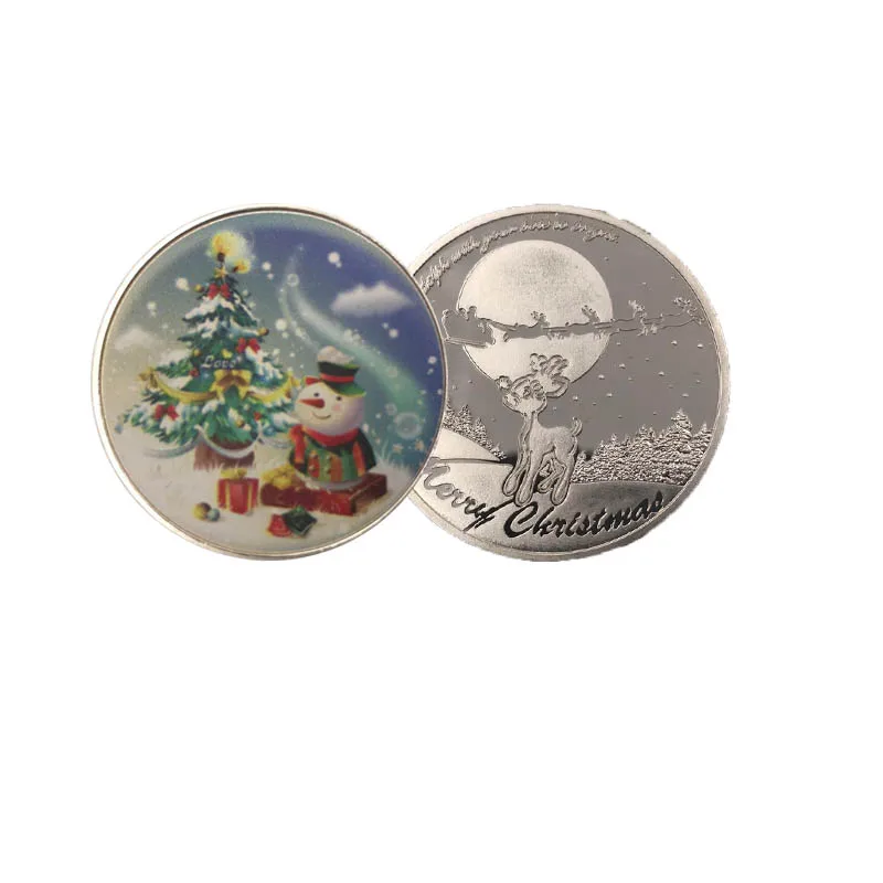 Серебряная монета Merry Christmas 999 9 посеребренные металлические монеты