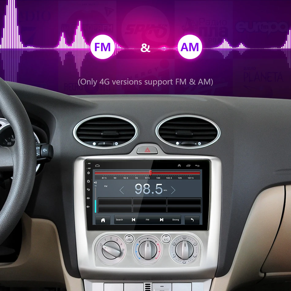 JMCQ " 2 Din 4G wifi Автомагнитола для Ford Focus Exi MT AT 2004-2011 мультимедийный плеер четырехъядерный Android 8,1 gps навигация