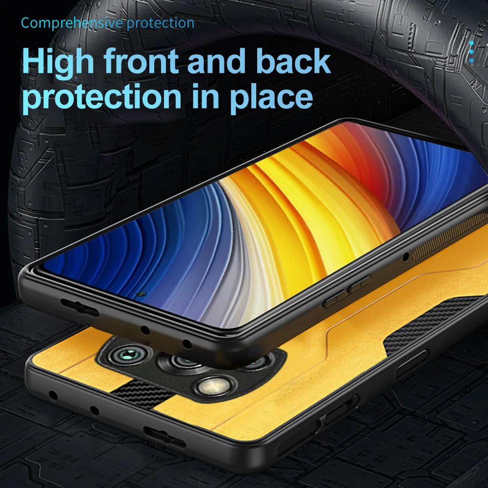 for xiaomi poco x3 pro case carbon fibre leather cover for xaomi poxo poko x 3 x3pro 6 67 soft tpu phone shell shockproof funda free global shipping