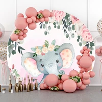 laeacco baby shower pink princess background elephant flowers birthday party customized photo background photographic backdrops