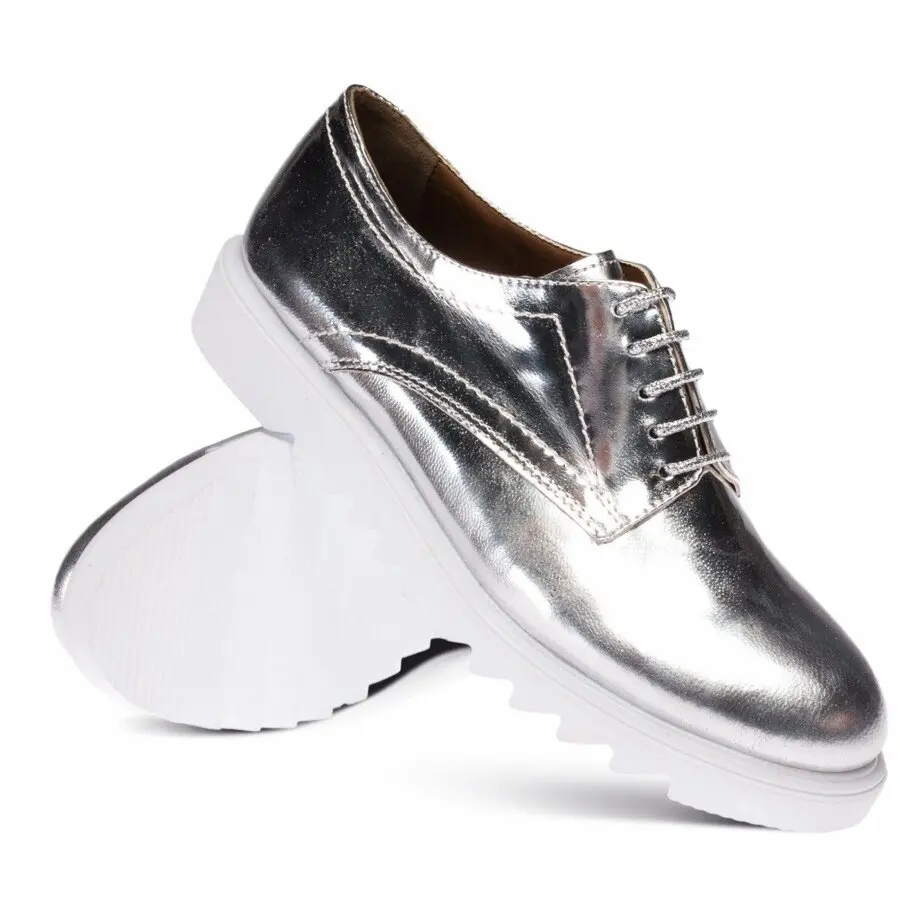 

Women Shoes Deery, Genuine Leather Silver Color Casual Women Shoes