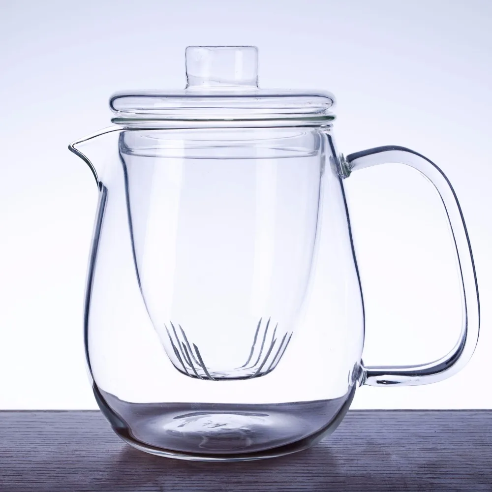 

1x 485/610ml Heat-Resisting Clear Flower Glass Teapot w/ Glass infuser with Lid