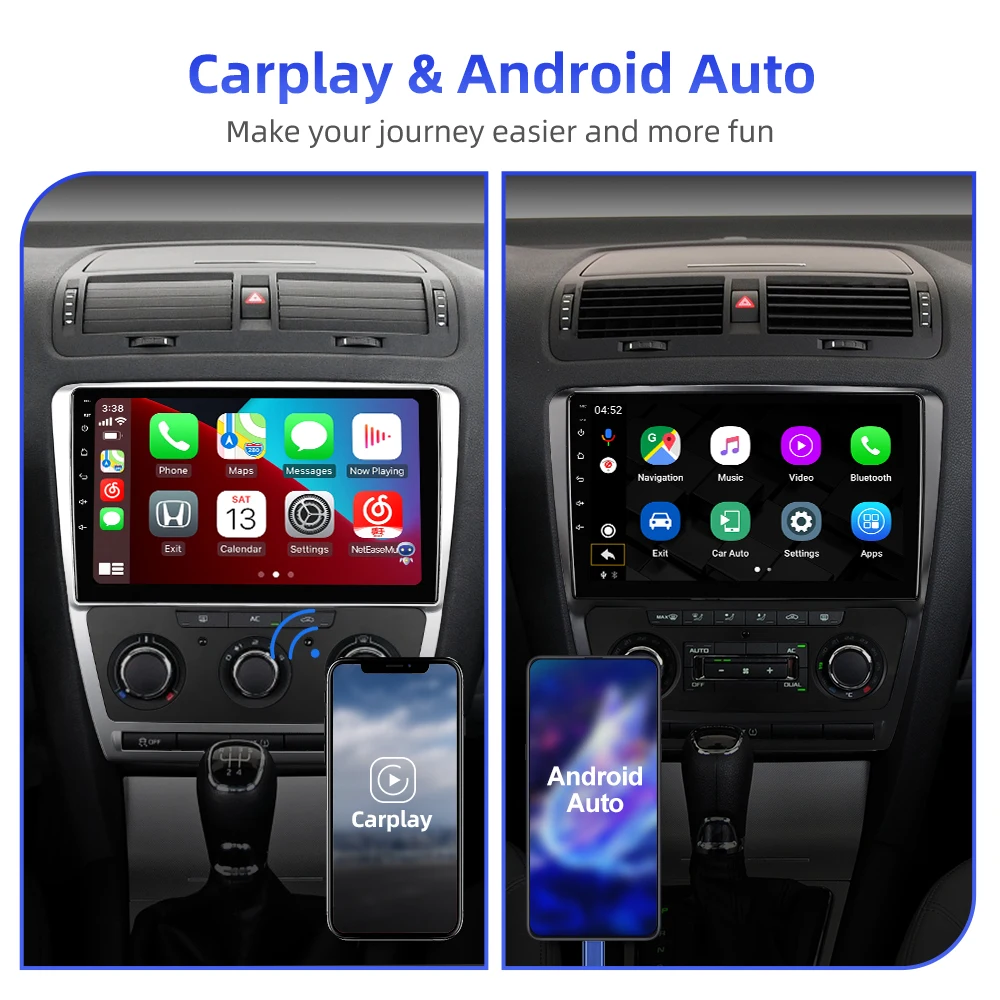 $96.45 ISUDAR T68 Android10 Car Radio Audio Player For Skoda Octavia A5 2008-2013 GPS CANBUS DSP 4G 8CORE QLED SCREEN No 2din