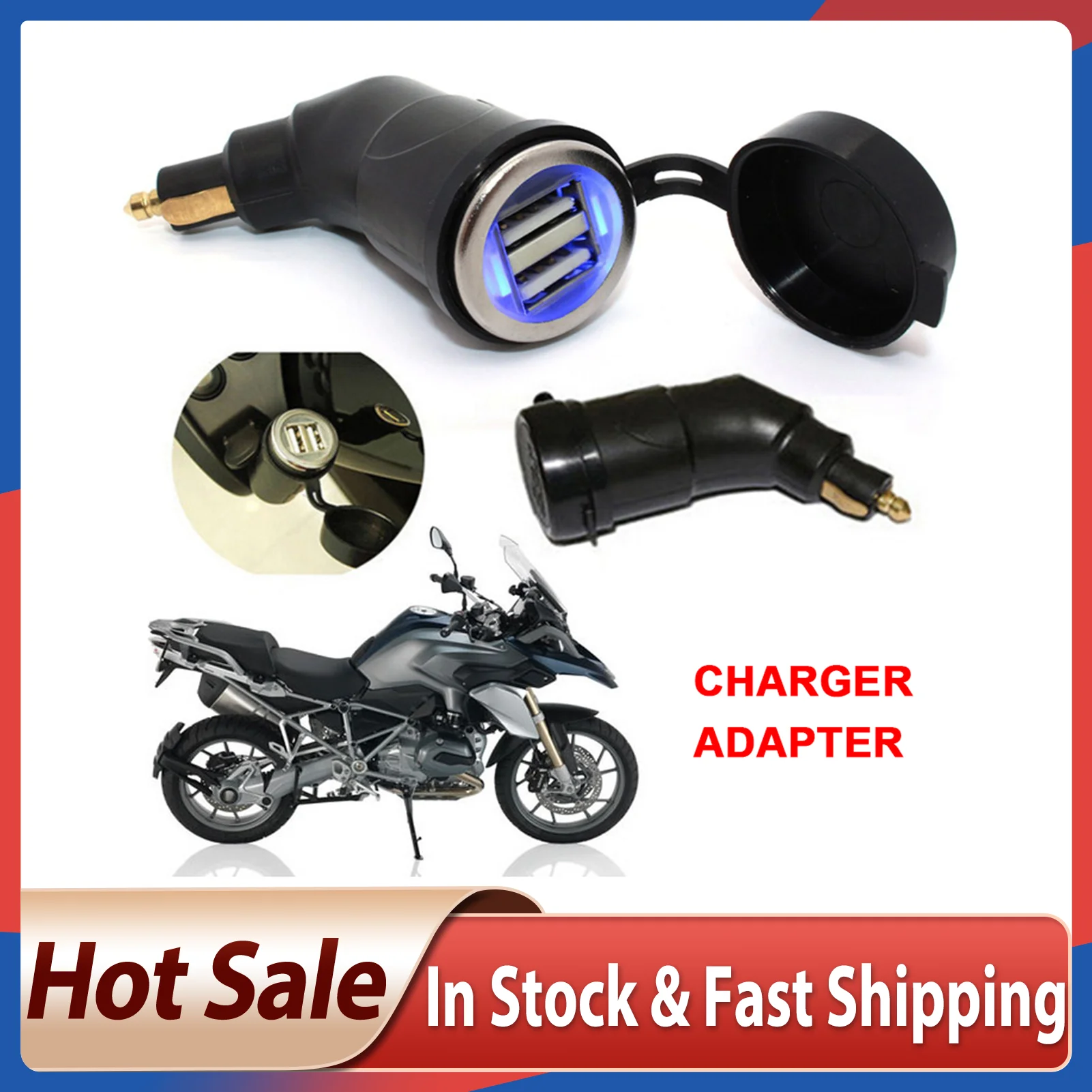 Зарядное устройство для сигарет два USB телефона MP4 GPS планшет BMW R1200GS R1200RT F800 GS F800GS