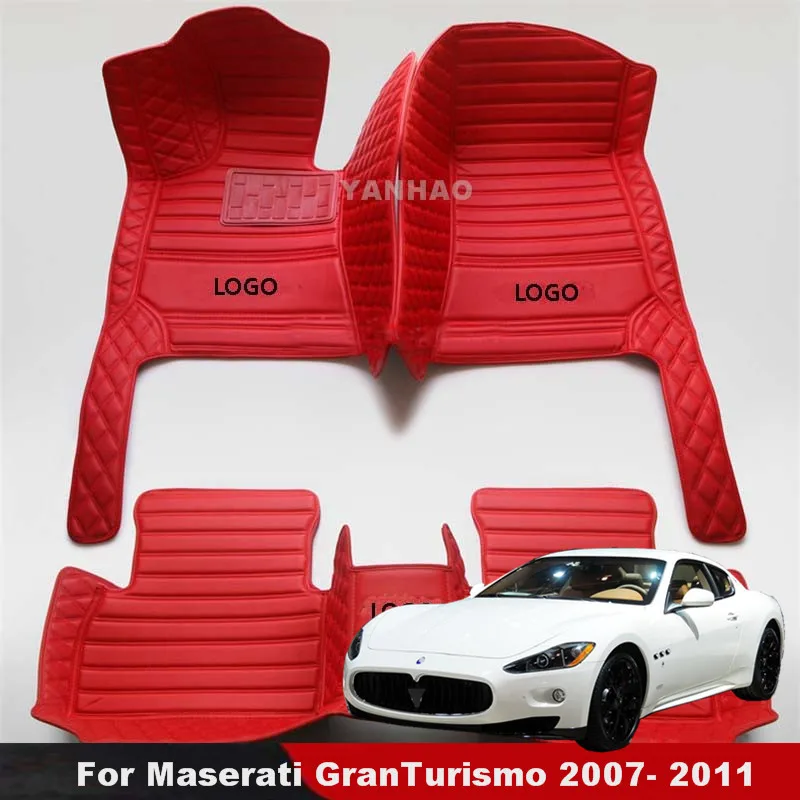 

Двухцветные автомобильные коврики для Maserati granтуризма 2007- 2020, водонепроницаемые противоскользящие передние и задние 3D коврики, коврик для интерьера автомобиля