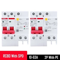 1pc spd surge protector arrester 2 pole dz47le circuit breaker 1016202532405063a suitable for idc connectors