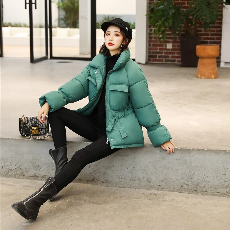 Женская утолщенная хлопковая куртка свободная короткая Студенческая в