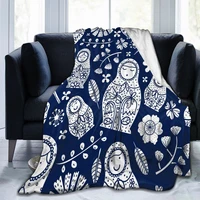 3d printedrussian doll and flowers blanket couch quilt cover travel bedding export velvet plush throw wool blanket