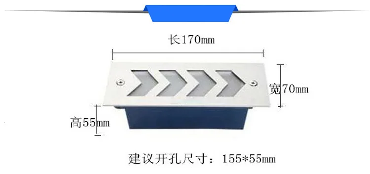 3 Вт светодиодный подземный светильник лампа для лестницы квадратных утопленные