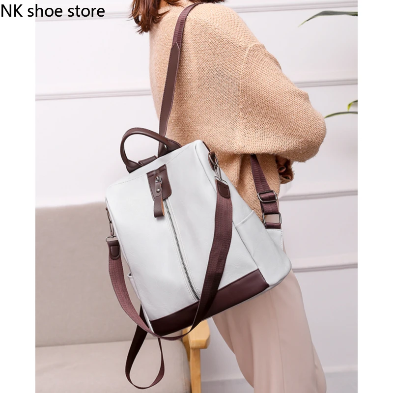 

Women Vintage Soft Leather Backpacks Ladies Large Capacity School Bags For Teenage Girls Travel BackPack