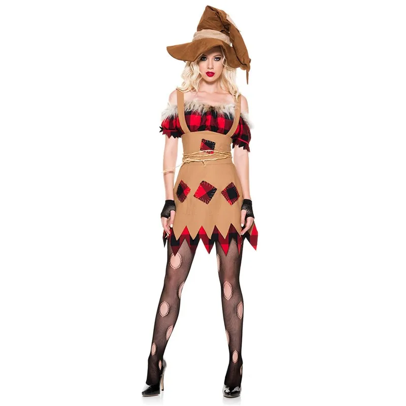 

Halloween Carnival Party The Wizard Of OZ Scarecrow Cosplay Costume Masquerade Drama Clown Circus Fancy Dress