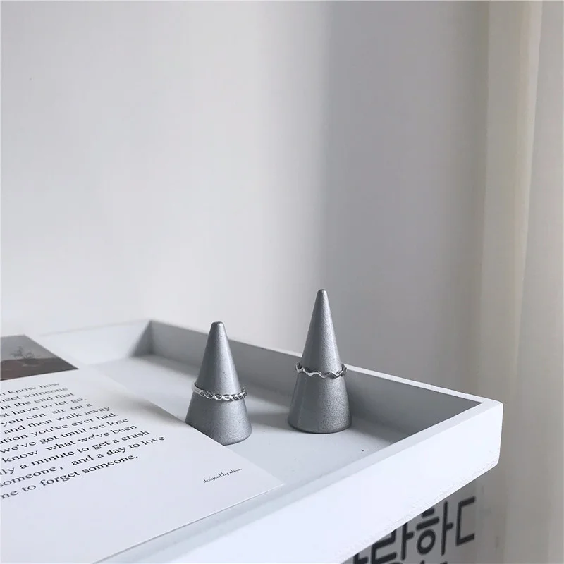Adjustable Opening Ring Female Minority Design Wave Pattern Simple Student Versatile Two Piece Food J106 | Украшения и аксессуары