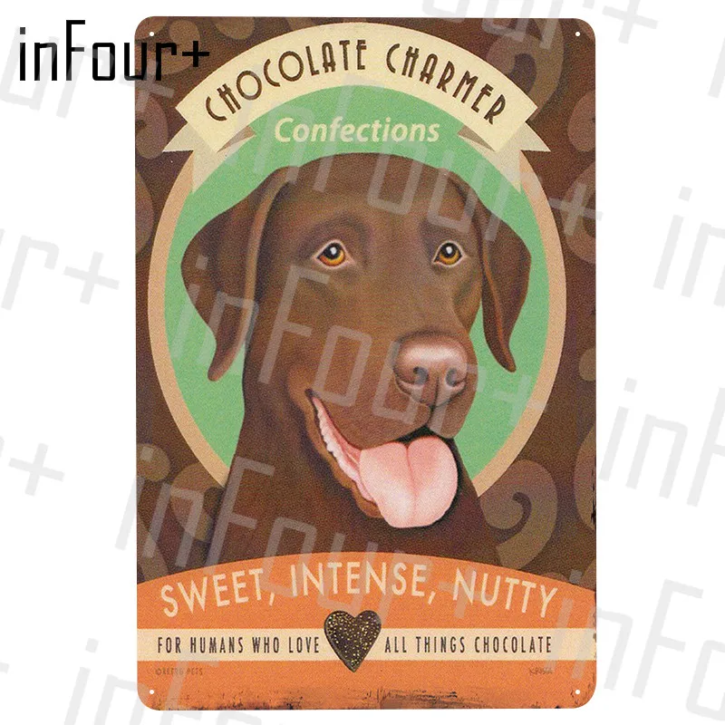 Cute Dogs Metal Plate Tin Sign Plaque Vintage Decor Poster Home Bar Pub Decoration Posters | Дом и сад