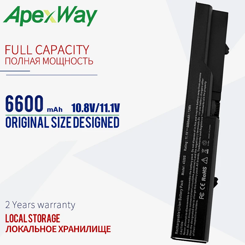 Аккумулятор 6600 мАч для HP 420 425 t 4320 620 ProBook 625 s 4320S 4321s 4325s 4326s 4520s 4525s COMPAQ 320 321 325 326 421|battery
