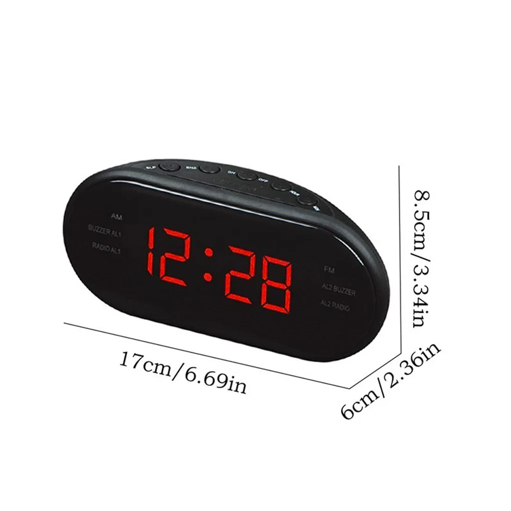 new amfm led clock electronic desktop alarm clock digital table radio gift home office supplies euus plug free global shipping