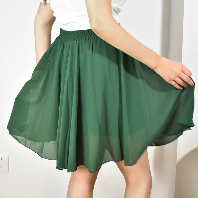 

Summer Elegant Chiffon Women's Skirts Plus Size Loose Black Red Party Short Skirt Clothes for Women Casual Skirts