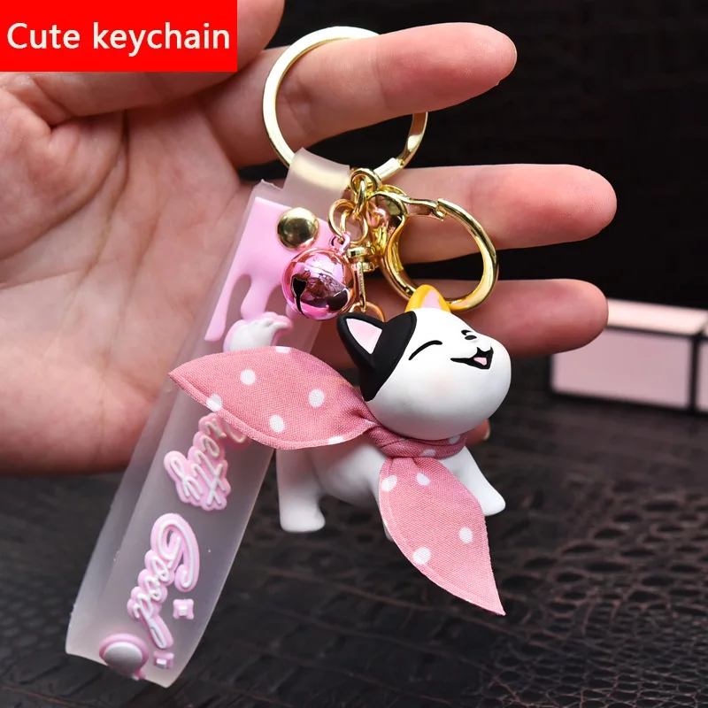 

Fashion Keychain Pendant Cartoon Plastic Lanyard Luxury Mobile Phone Leather Bag Key Ring Chain Mother Gift