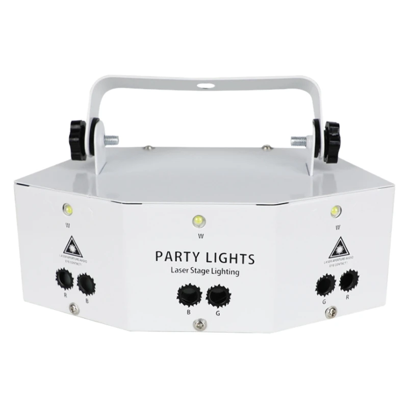 

9-Hole мини-огни для вечеринки, светодиодная сценическая лампа для управления звуком на Рождество, Хэллоуин, сцену, украшение для бара, белый (ш...