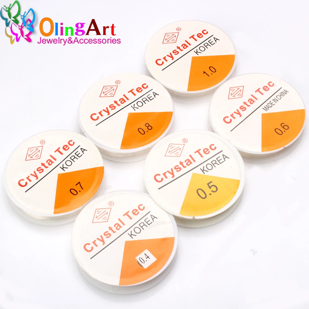 OlingArt 0 4 5 6 8 1 мм Катушка кристально прозрачной эластичной проволоки для