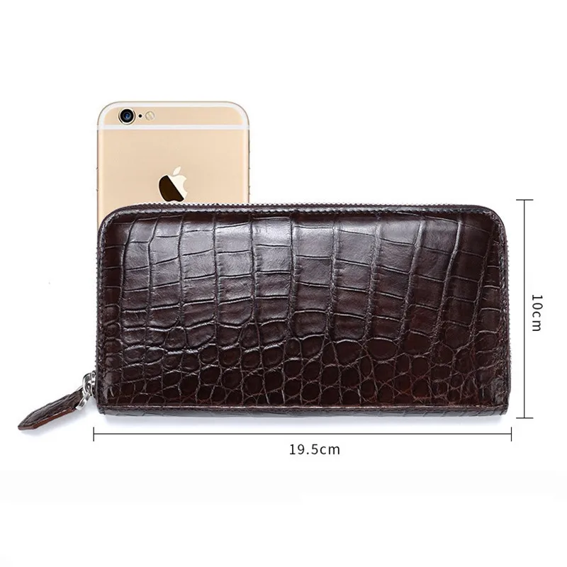 Классический дизайнерский Мужской Длинный кошелек из экзотической натуральной