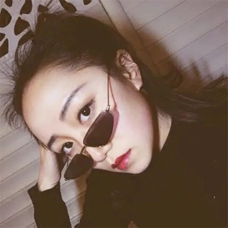 Солнцезащитные очки кошачий глаз женские винтажные маленькие брендовые