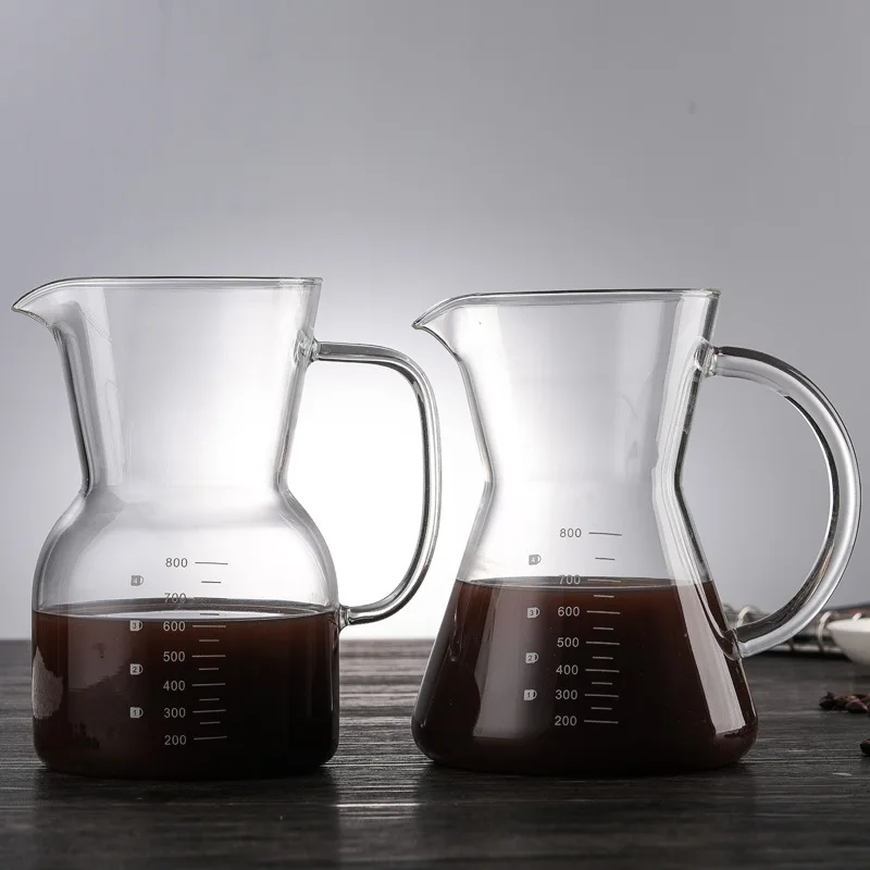 Стеклянный кофейник 800 мл зеркальные фильтры для кофе Перколятор из нержавеющей