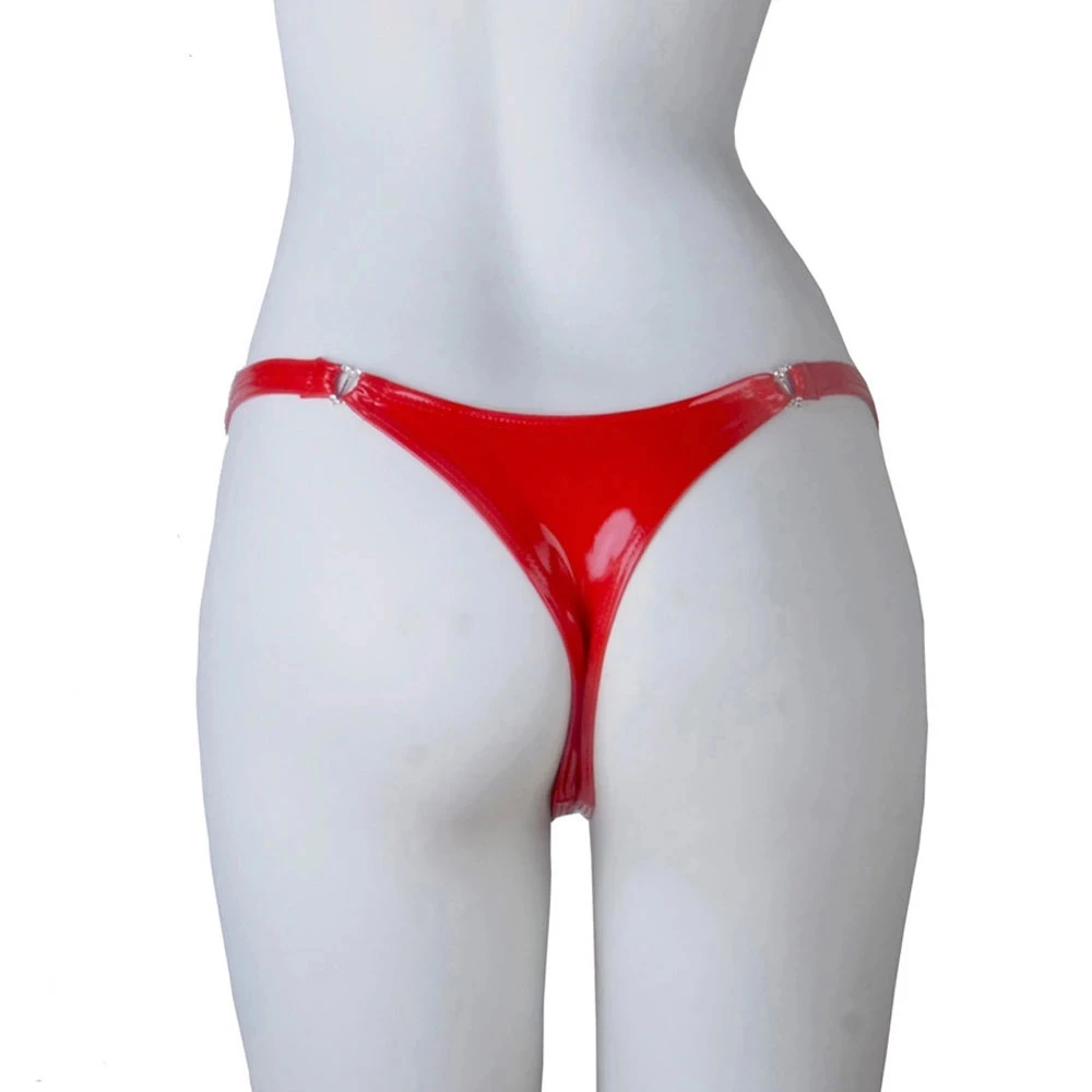 

Стринги женские из искусственной кожи, с заниженной талией